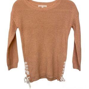 Girls blush pink peach crew neck Sweater size M 10/12